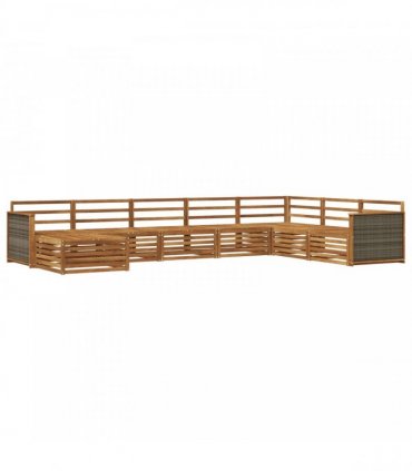 vidaXL Outdoor Sofa Set 8 pcs 7-Seaters Natural Solid Acacia Wood