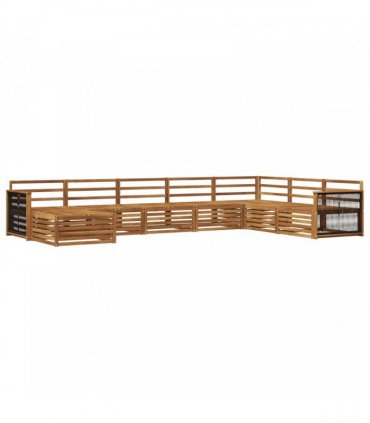 vidaXL Outdoor Sofa Set 8 pcs 7-Seaters Natural Solid Acacia Wood