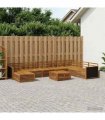 vidaXL Outdoor Sofa Set 9 pcs 7-Seaters Natural Solid Acacia Wood