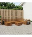 vidaXL Outdoor Sofa Set 9 pcs 7-Seaters Natural Solid Acacia Wood