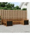vidaXL Outdoor Sofa Set 6 pcs 6-Seaters Natural Solid Acacia Wood