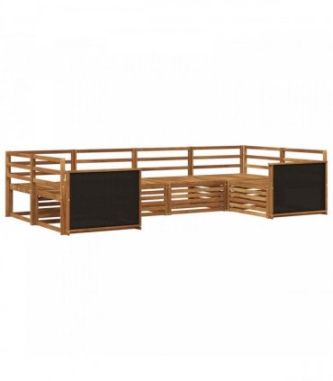 vidaXL Outdoor Sofa Set 6 pcs 6-Seaters Natural Solid Acacia Wood
