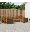 vidaXL Outdoor Sofa Set 6 pcs 6-Seaters Natural Solid Acacia Wood