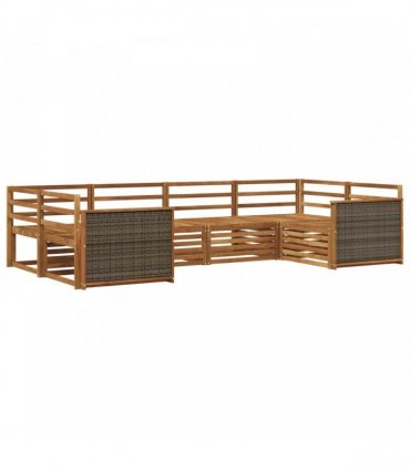 vidaXL Outdoor Sofa Set 6 pcs 6-Seaters Natural Solid Acacia Wood