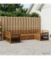 vidaXL Outdoor Sofa Set 6 pcs 6-Seaters Natural Solid Acacia Wood