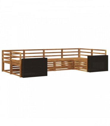 vidaXL Outdoor Sofa Set 6 pcs 6-Seaters Natural Solid Acacia Wood