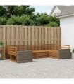 vidaXL Outdoor Sofa Set 6 pcs 6-Seaters Natural Solid Acacia Wood