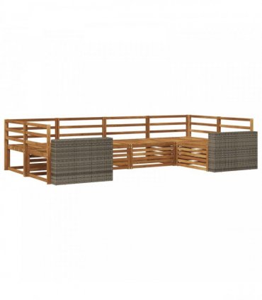 vidaXL Outdoor Sofa Set 6 pcs 6-Seaters Natural Solid Acacia Wood