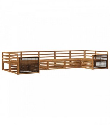 vidaXL Outdoor Sofa Set 7 pcs 7-Seaters Natural Solid Acacia Wood
