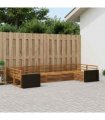 vidaXL Outdoor Sofa Set 7 pcs 7-Seaters Natural Solid Acacia Wood
