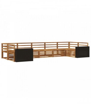 vidaXL Outdoor Sofa Set 7 pcs 7-Seaters Natural Solid Acacia Wood