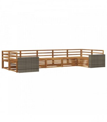 vidaXL Outdoor Sofa Set 7 pcs 7-Seaters Natural Solid Acacia Wood
