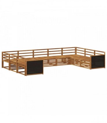 vidaXL Outdoor Sofa Set 9 pcs 9-Seaters Natural Solid Acacia Wood