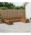 vidaXL Outdoor Sofa Set 9 pcs 9-Seaters Natural Solid Acacia Wood