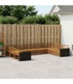 vidaXL Outdoor Sofa Set 9 pcs 9-Seaters Natural Solid Acacia Wood