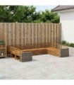 vidaXL Outdoor Sofa Set 9 pcs 9-Seaters Natural Solid Acacia Wood
