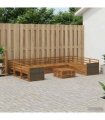 vidaXL Outdoor Sofa Set 10 pcs 9-Seaters Natural Solid Acacia Wood