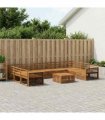 vidaXL Outdoor Sofa Set 10 pcs 9-Seaters Natural Solid Acacia Wood
