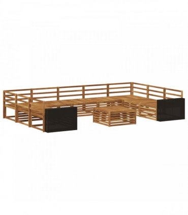 vidaXL Outdoor Sofa Set 10 pcs 9-Seaters Natural Solid Acacia Wood