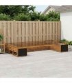 vidaXL Outdoor Sofa Set 10 pcs 10-Seaters Natural Solid Acacia Wood