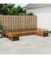vidaXL Outdoor Sofa Set 10 pcs 10-Seaters Natural Solid Acacia Wood