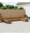 vidaXL Outdoor Sofa Set 10 pcs 10-Seaters Natural Solid Acacia Wood