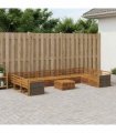 vidaXL Outdoor Sofa Set 11 pcs 10-Seaters Natural Solid Acacia Wood