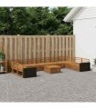 vidaXL Outdoor Sofa Set 11 pcs 10-Seaters Natural Solid Acacia Wood