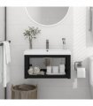 vidaXL Wall-mounted Bathroom Washbasin Frame Black 59x38x31 cm Iron