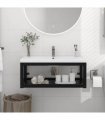 vidaXL Wall-mounted Bathroom Washbasin Frame Black 79x38x31 cm Iron