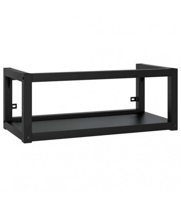 vidaXL Wall-mounted Bathroom Washbasin Frame Black 79x38x31 cm Iron