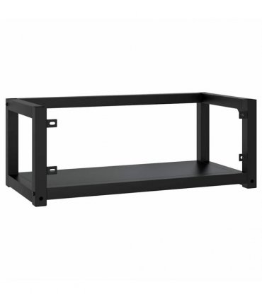 vidaXL Wall-mounted Bathroom Washbasin Frame Black 79x38x31 cm Iron