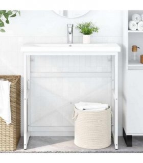 vidaXL Bathroom Washbasin Frame White 79x38x83 cm Iron