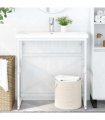 vidaXL Bathroom Washbasin Frame White 79x38x83 cm Iron