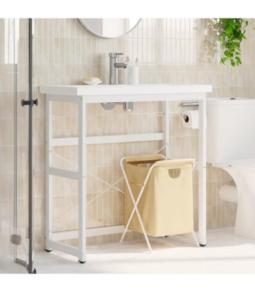 vidaXL Bathroom Washbasin Frame White 79x38x83 cm Iron