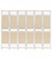 vidaXL 6-Panel Room Divider Cream 210x165 cm Fabric