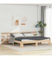 vidaXL Bed Frame with Headboard Brown 180 x 200 cm Solid Pine Wood