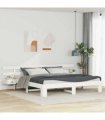 vidaXL Bed Frame with Headboard White 180 x 200 cm Solid Pine Wood