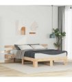 vidaXL Bed Frame with Headboard Brown 140 x 200 cm Solid Pine Wood
