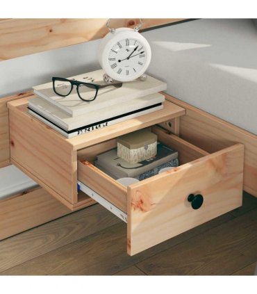 vidaXL Bed Frame with Headboard Brown 120 x 200 cm Solid Pine Wood