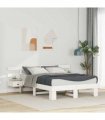 vidaXL Bed Frame with Headboard White 120 x 200 cm Solid Pine Wood