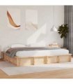vidaXL Bed Frame Brown 200 x 200 cm Solid Pine Wood