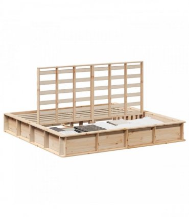 vidaXL Bed Frame Brown 200 x 200 cm Solid Pine Wood