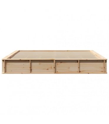 vidaXL Bed Frame Brown 200 x 200 cm Solid Pine Wood