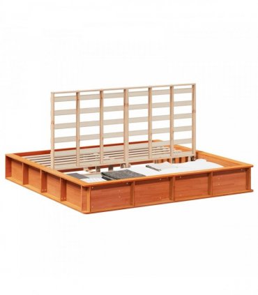 vidaXL Bed Frame Wax Brown 200 x 200 cm Solid Pine Wood