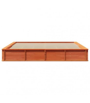 vidaXL Bed Frame Wax Brown 200 x 200 cm Solid Pine Wood