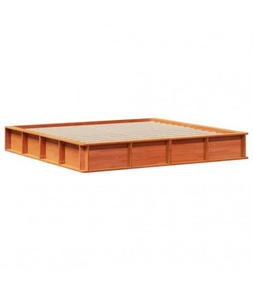 vidaXL Bed Frame Wax Brown 180 x 200 cm Solid Pine Wood