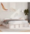 vidaXL Bed Frame White 150 x 200 cm Solid Pine Wood