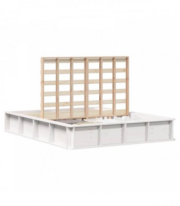 vidaXL Bed Frame White 150 x 200 cm Solid Pine Wood