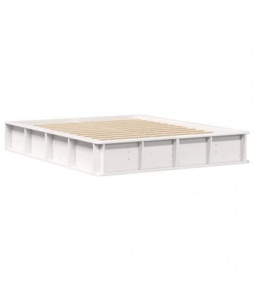 vidaXL Bed Frame White 150 x 200 cm Solid Pine Wood